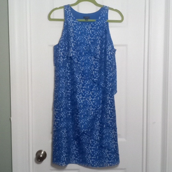 Ann Taylor Dresses & Skirts - SILK Dress Polka Dot Sleeveless Tiered Diagonal Ruffles Ann Taylor